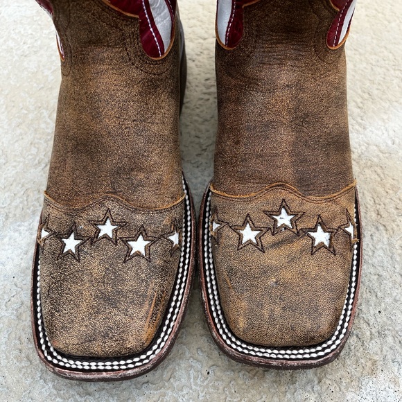 JB Dillon American Flag/Stars & Stripes Square Toe Cowboy Boots — Men’s Sz 8.5 - Picture 3 of 7